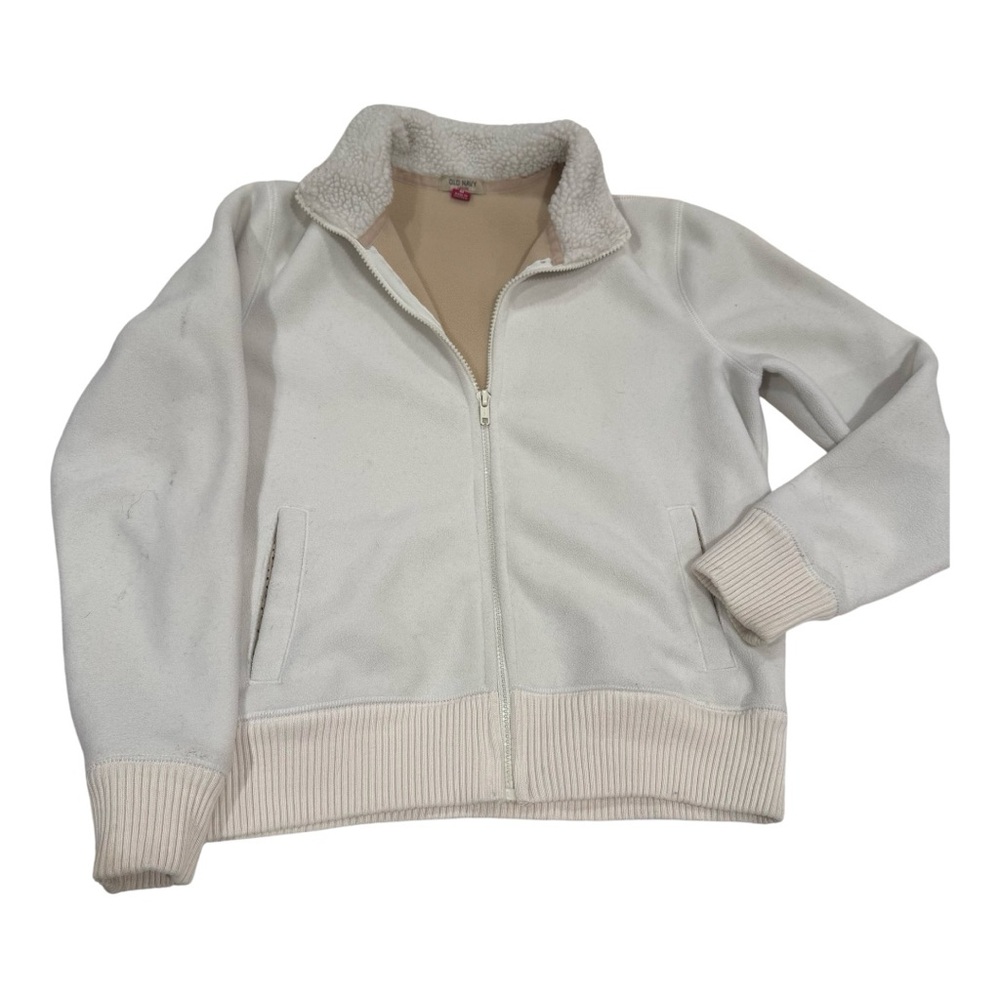 Old Navy Off-White Fleece Zip-Up Jacket